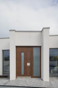 timber uPVC cladded front door in northern ireland house